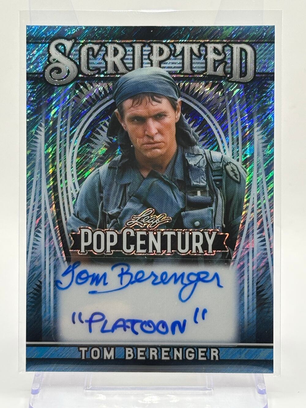 2025 Leaf Pop Century Tom Berenger Blue Shimmer Auto 1/4 SP Scripted “Platoon”
